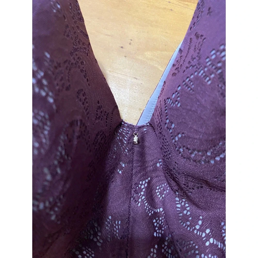 Calcique 44G Burgundy Lace Bra w/ Underwire